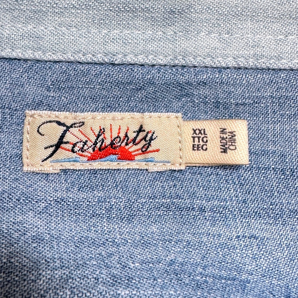 FAHERTY Autumn Tried & True Patchwork Button Up Shirt Womens XXL Lyocell Linen - Picture 6 of 9